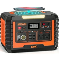 EBL Portable Power Station 500, 110V/500W Solar Generator(Surge 1000W), 519.4Wh Backup Lithium Battery for Outdoor Home Emergency