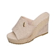 thumbnail image 3 of Sandals Women Wedge Open Toe Thick Soled Slip-on Spring Summer Fashionable Casual Versatile Solid Color Beach Shoes, 3 of 10