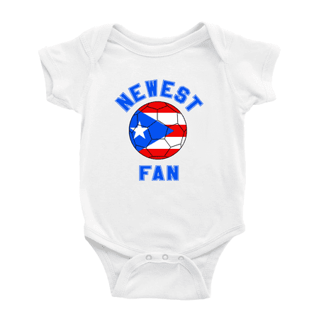

Newest Puerto Rico National Soccer Team Fan Baby Rompers (White 18-24 Months)