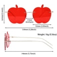 thumbnail image 3 of Cute Wedding Costume Trendy Transparent Eyewear Rimless Sunglasses UV400 Protection apple Shaped Sunglasses GREEN, 3 of 8