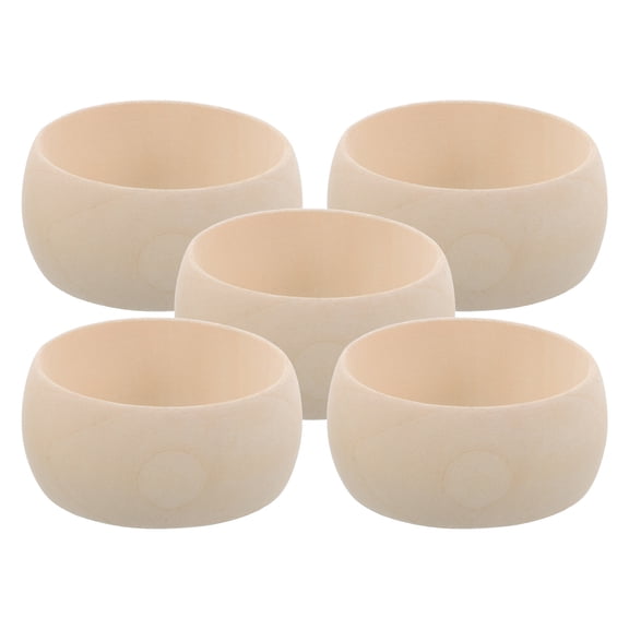 PAMINGONO Set of 5 Natural Wooden Beige Bangles for Handmade Jewelry Crafting and Decorative Accessory Making
