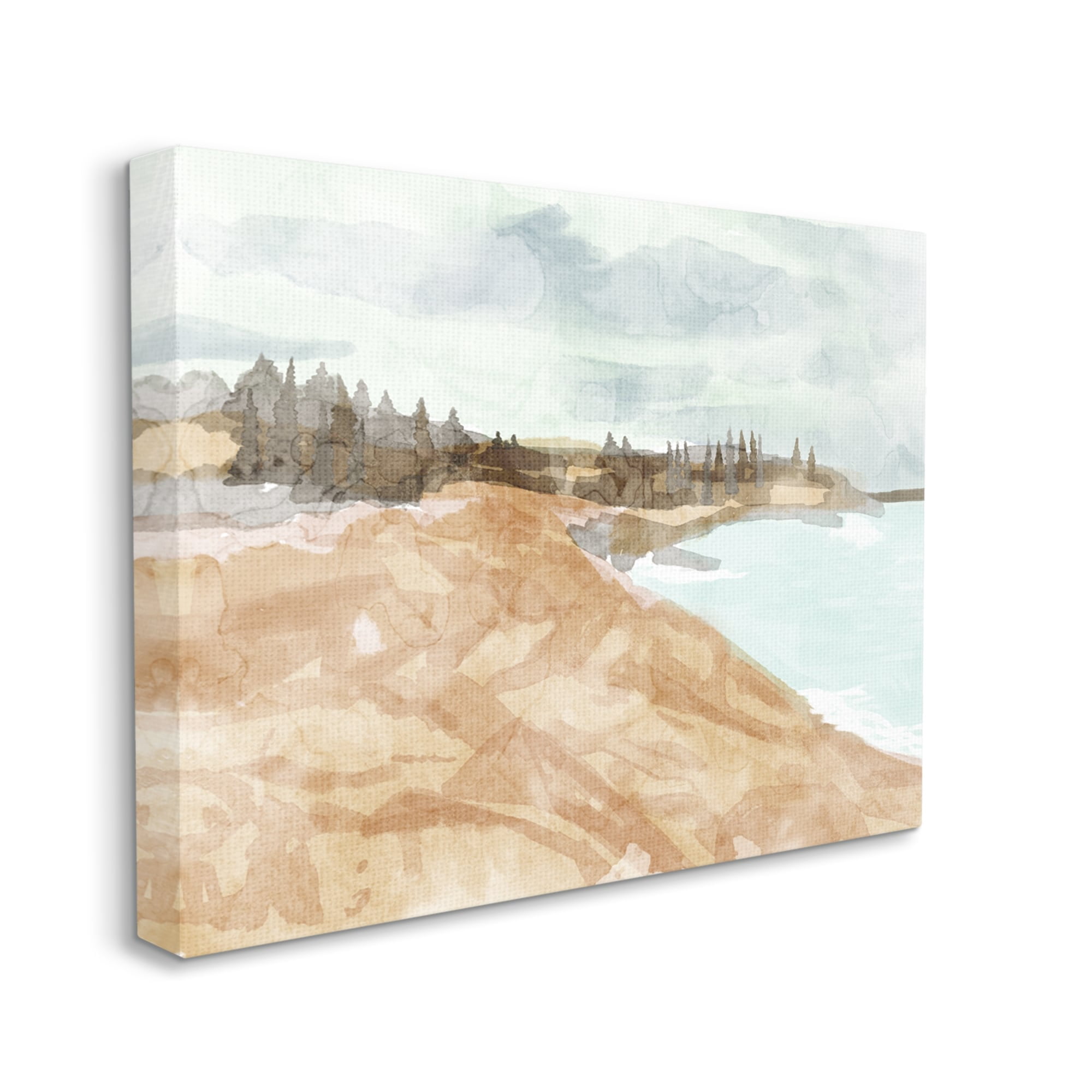 Stupell Abstract Sandy Beach Coastal Landscape Landscape Painting Gallery Wrapped Canvas Print Wall Art