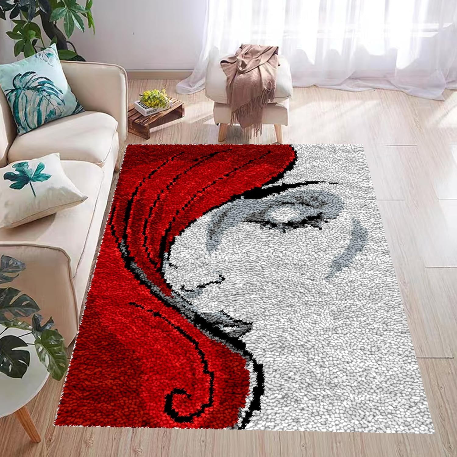 Latch Hook Rug Kit, Animal | Latch Hook Kits for Adults, Needlework Cushion Cover Hand Craft Crochet for Great Family Muiti-Size