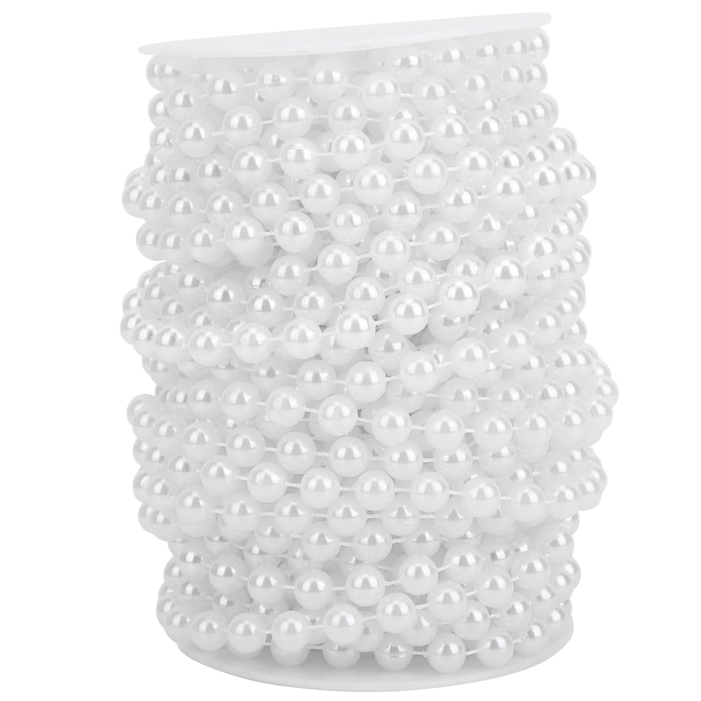 10mm  Decoration Hanging Beads, Pearl Bead String, Strong For Hair Stying Festivals Weddings Parties White