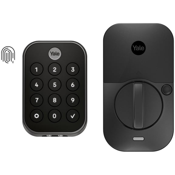 Yale Assure Lock 2 Touch Deadbolt, Black Suede Key-Free Smart Entry Door Lock with Bluetooth Connected Keypad and Fingerprint Scanner for Code Entry (No Wi-Fi), YRD430-F-BLE-BSP