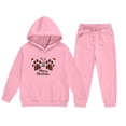 thumbnail image 6 of Zefriona Kids Sporty Fleece Hooded Sweater and Active Cuffed Sweatsuit Pants Set 2-13Y Pink Size 5, 6 of 6