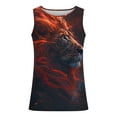 thumbnail image 6 of Sakmal Mens Tank Tops Summer Red Red Scoop Neck Camisole Lion Lightweight Graphic Stringer Muscle Mens Sleeveless Shirts, 6 of 7