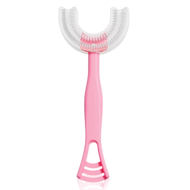 Advancent Cepillo de para bebé ergonómico de doble cara de silicona de 360 grados, cepillo de Manual en forma de U, cuidado Suministros de limpieza para el hogar rosado L Advancent HA009123-02