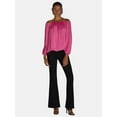 thumbnail image 2 of Time and Tru Women's Crinkle Off the Shoulder Blouse, S-XXXL, 2 of 4