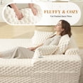 thumbnail image 4 of COOLHUT 46.7" W Oversized Floor Chaise Lounge Chair Sofa with Cup Holders, Cloud Plush Floor Sofa Bed Upholstered Deep Seat Sleeper Reading Chair Couch for Living Room, No Assembly, Beige, 4 of 8