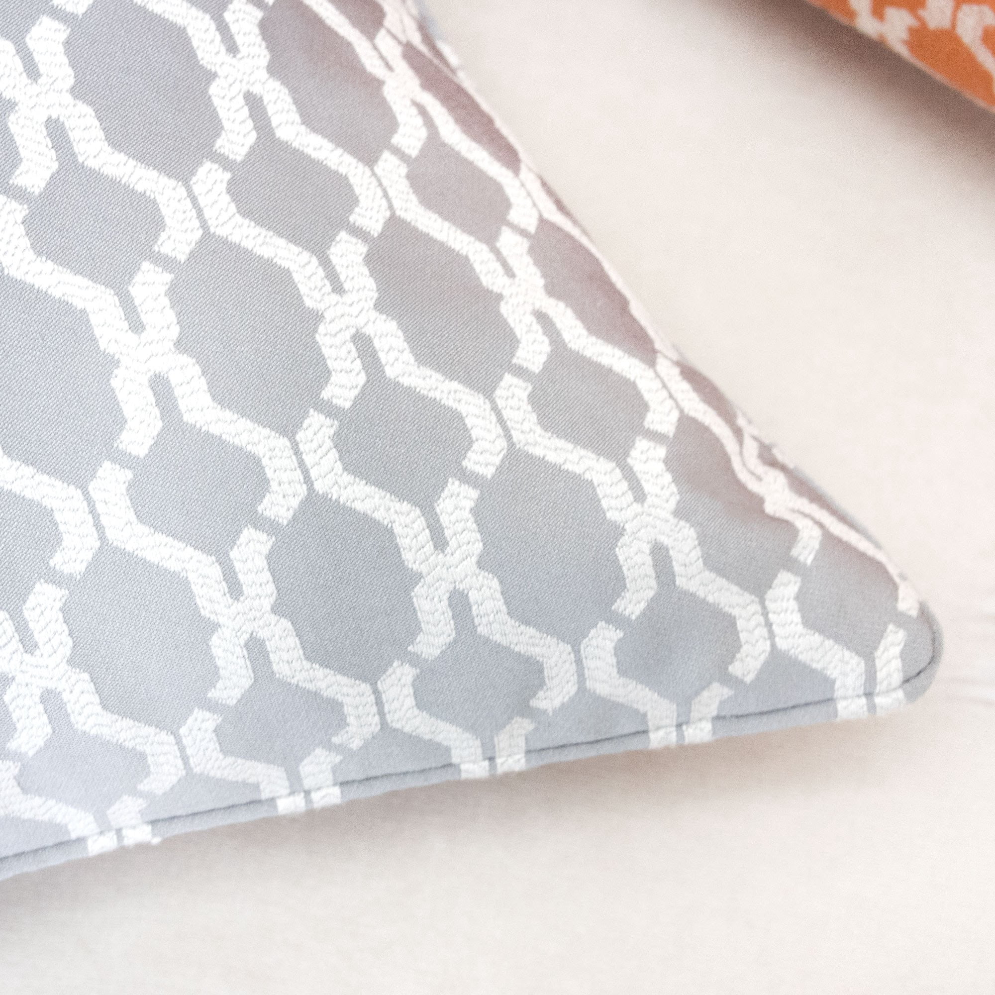 Amelia Silver Geometric Polyester 20 in. x 20 in Throw Pillow (Set of 2)