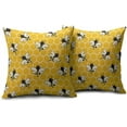 thumbnail image 2 of Bee Pillow Covers 16x16 Set of 2 Bright Yellow Honey Bee Kind Honeycomb Summer Outdoor Decorative Throw Pillows Farmhouse Pillowcases Linen Cushion Case Decor for Home Sofa Couch Bed, 2 of 6
