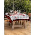 thumbnail image 2 of Outdoor Tablecloth with Umbrella Hole and Zipper, Red Valentine's Day Rectangle Table Cloth 60x84 Inch Waterproof Tablecloth, Love Heart Gnomes Grey Plaid Picnic Table Cover for Patio Camping, 2 of 7