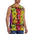 thumbnail image 2 of Balery Colorful Tie Dye Stained Glass 1 Men's Sleeveless Muscle Shirts Workout Tank Top, Moisture Wicking, Odor Protection-Large, 2 of 8