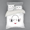 thumbnail image 2 of Ambesonne Music Bedding Set 3 Pcs, Lady Listening to Music, Twin, Black White, 2 of 3