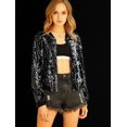 thumbnail image 4 of Chaqueta De Bombardero De Lentejuelas Con Cremallera Y Manga Larga Recortada Con Purpurina Para Mujer Negro L, 4 of 6
