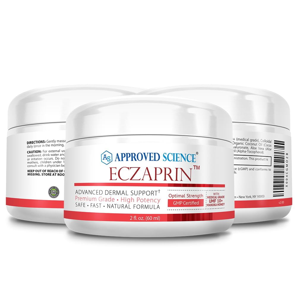 Approved Science Eczaprin Balm - 30% Manuka Honey (UMF 10+), 5% Colloidal Oatmeal - Gentle Formula for Dry, Itchy Skin - for All Skin Types - Paraben-Free, Non-GMO, Soy-Free, Wheat-Free - 2 fl. Oz.
