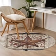 thumbnail image 4 of Texas Star Retro Round Area Rug 4Ft Washable Circle Rugs for Bedroom Dining Room, Brown Beige Wooden Berry Vintage Non-Slip Carpet Floor Mats Indoor Outdoor Carpet Runner Aesthetic Home Decor, 4 of 8