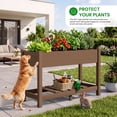 thumbnail image 3 of SERWALL HDPE Raised Garden Bed with Legs, 43"x16"x30" Elevated Planter Box, Outdoor Planter for Vegetables Flowers, Brown, 3 of 12