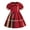 Red, variant on FLMEI 4-12 Years Girls Plaid Dress for Kids Toddler Short Sleeve Casual Dresses Babydoll Neck Sundress with Bowknot for Girls