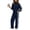 Navy-#001, variant on Women's 2 Piece Striped Tracksuit Set Zip Up Long Sleeve Track Jacket Wide Leg Pants with Pockets Casual Lounge Set,Deep Red S