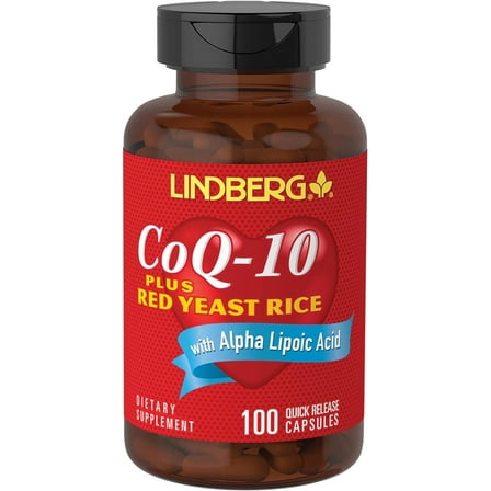 Coq10 with Red Yeast Rice | 100 Capsules | with Alpha Lipoic Acid | By Lindberg
