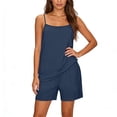 thumbnail image 4 of Ynynloco Linen Sets for Women 2 Piece Pants Summer Travel Beach Outfits Lounge Sets Spaghetti Strap Cami Tank Top Pants Sets with Shorts, 4 of 7