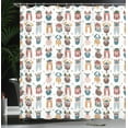 thumbnail image 3 of Ambesonne Viking Shower Curtain, Repetitive Nordic People, 69"Wx75"L, Slate Blue and Sand Brown, 3 of 4