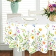 thumbnail image 2 of Floral Oval Tablecloth 60x84In,Spring Watercolor Flower Tablecloth,Country Farmhouse Polyester Waterproof Tablecloth,Suitable for Farmhouse Kitchen Decor/Indoor and Outdoor Tables/Party/Picnic, 2 of 6