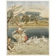 thumbnail image 2 of Arthur Rackham 20x24 Gold Ornate Framed and Double Matted Museum Art Print Titled - Tattercoats Dancing While the Gooseherd Pipes (1927), 2 of 4