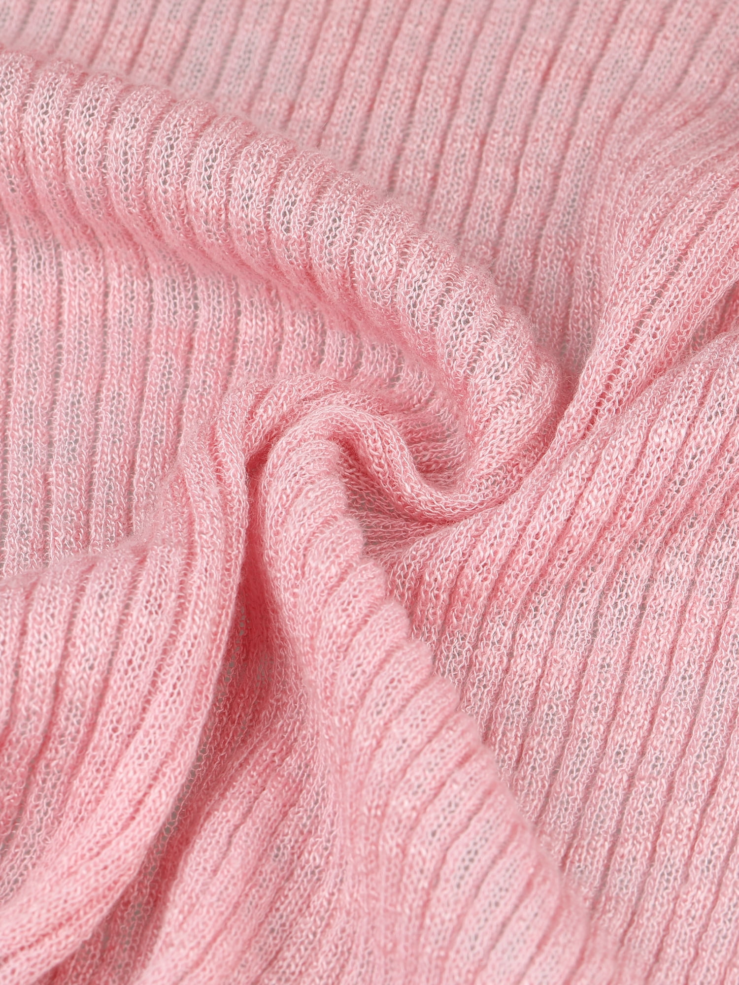 DARING DIVA Women's Ruffle Trim Long Sleeve Shrug Knit Open Front Cardigan S Pink