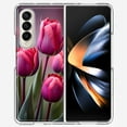 thumbnail image 1 of MUNDAZE Samsung Galaxy Z Fold 4 Pink Tulip Étui de Protection Hybride Transparent Antichoc Fleurs, 1 of 6