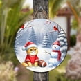 thumbnail image 4 of Hello Winter Persian Football Snowman Welcome Snowy Morning Round Wood Sign Cat Lover Kitten Owner Gifts Hanging Wall Home Decor - 01012, 4 of 5