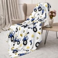 thumbnail image 3 of Disketp Tractor And Vehicle Cozy Flannel Fleece Throw Blanket: Has a velvety texture for All Seasons - Perfect for Women, Men, & Kids"60"x50", 3 of 6