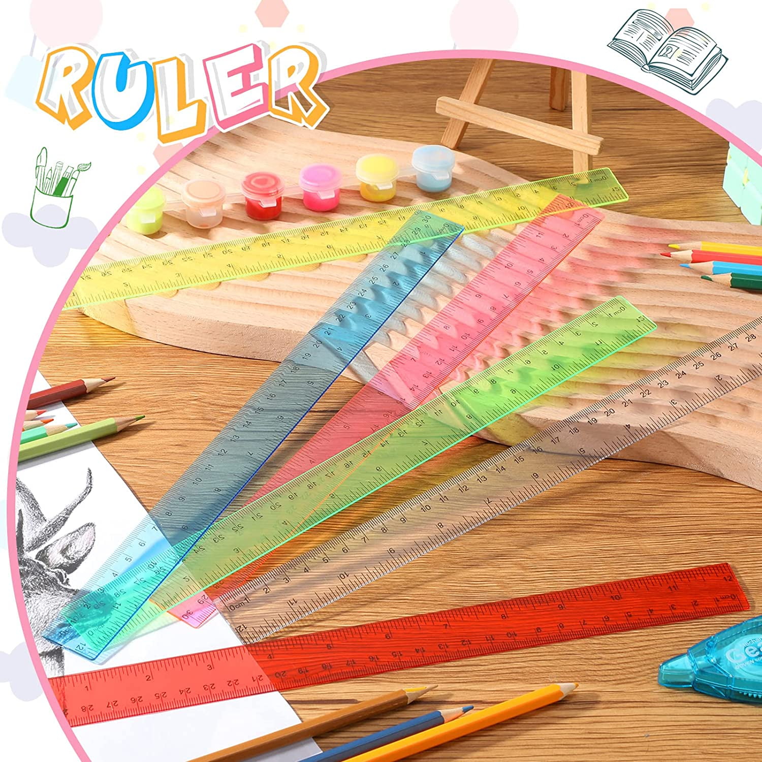 10pcs/lot STAEDTLER 562 15cm Color rulers Plastic Ruler Drawing Templates  Stationery School Supplies Gift