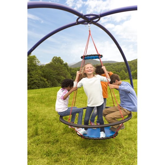 HearthSong Vortex Spinning Ring Swing for Kids Outdoor Backyard Play