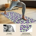 thumbnail image 4 of Green and Purple Of Leopard Print Hot Yoga Mat Towel Non Slip for Hot Yoga - Quick-Drying Yoga Mat Cover with 4 Corner Pockets with Travel Bag - Hot Yoga Towel Non Slip 70"x26", 4 of 6