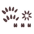 thumbnail image 2 of Uñas postizas HUOGUO White Lines Dark Style para niñas x24, 2 of 5