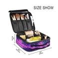 thumbnail image 3 of FORMRS Travel Makeup Bag Large Capacity Train Case Cosmetic Organizer with Adjustable Dividers, Purple Digital Art, 3 of 8