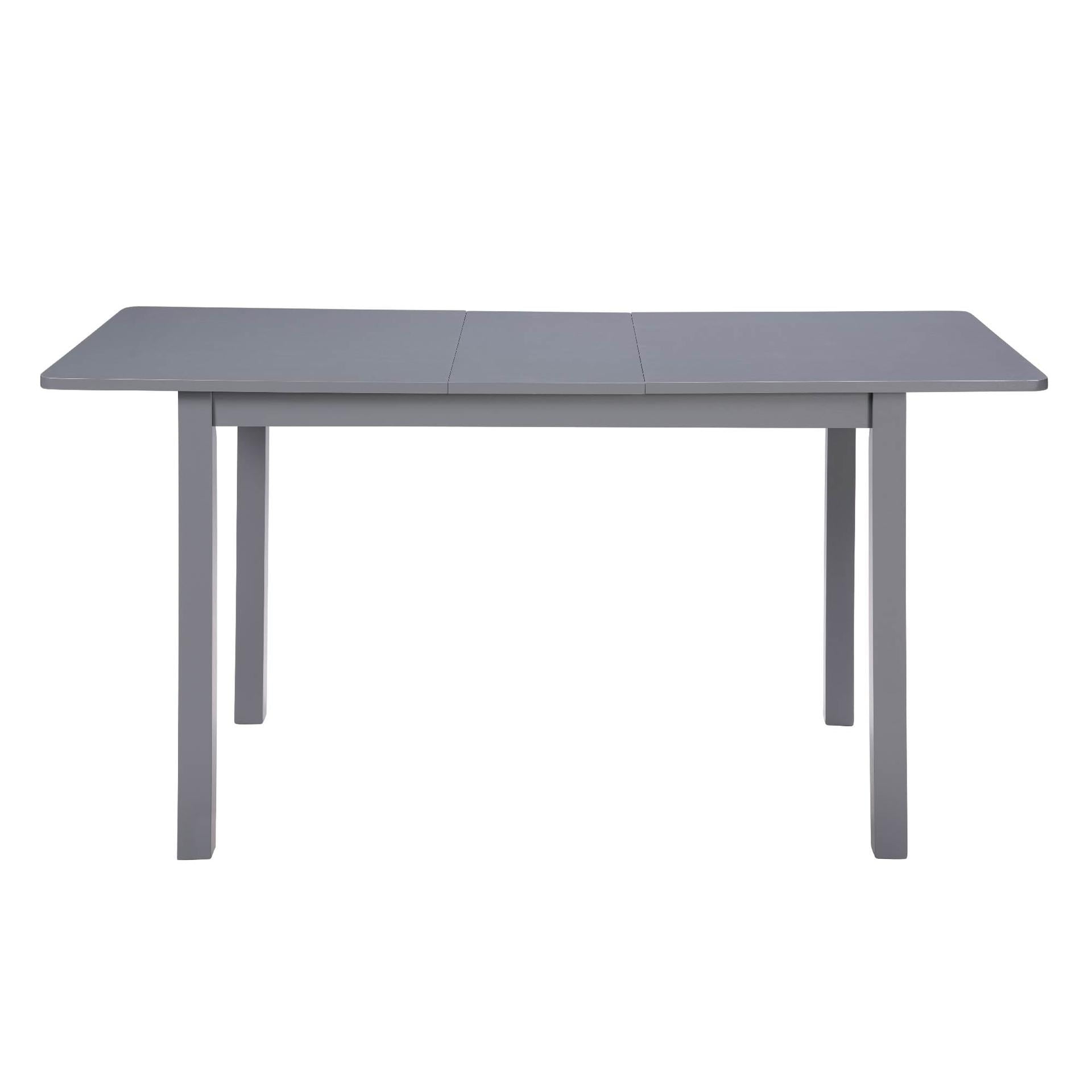 Lisonu 59" Extendable Dining Table, Modern Dark Gray Wooden Kitchen Table for 4-8 People, Space-Saving Expandable Table for Dining Room, Home Office & Small Living Spaces