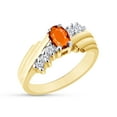 thumbnail image 3 of Oval Shape Natural Diamond And Simulated Citrine In 14K Yellow Gold Over 925 Sterling Silver Ring Size 8, 3 of 4