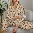 thumbnail image 6 of Pajamas for Women Set - Dachshund striped sailor suit cute Comfy Long Sleeve Button Up Pajama Sets for Women 2 Piece, Soft Sleepwear Nightwear Pjs Lounge Sets for Women with Pockets, 6 of 6