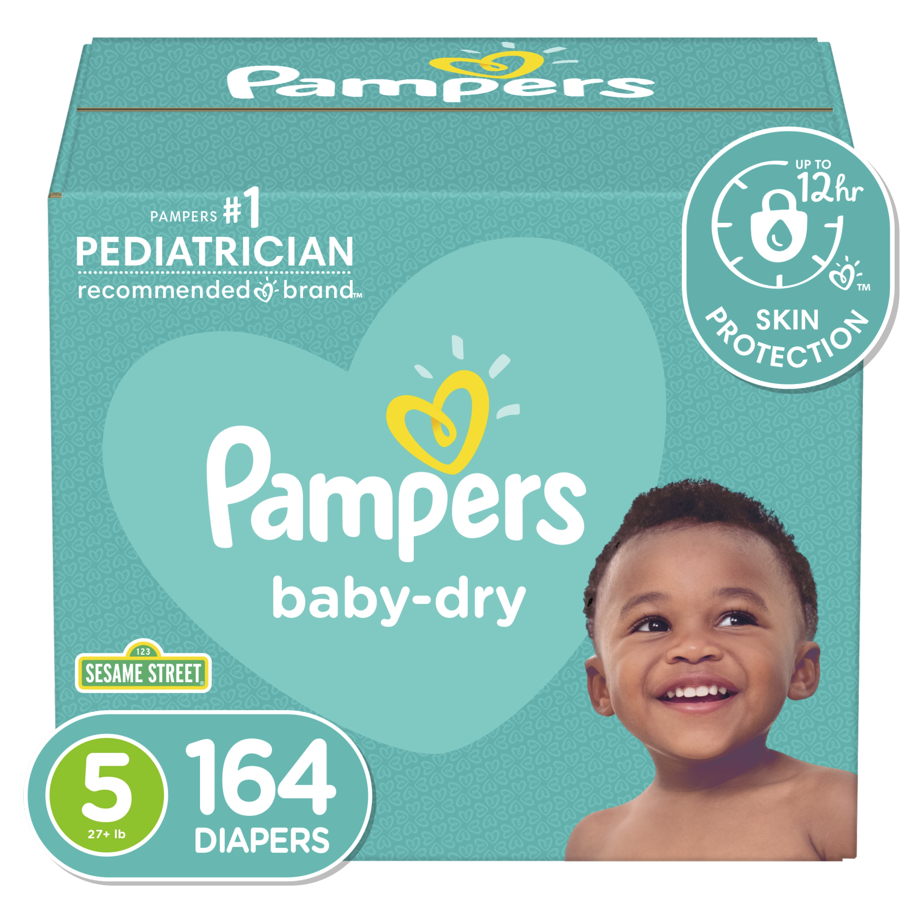 zwart De schuld geven Voorzitter Pampers Baby-Dry Extra Protection Diapers, Size 5, 164 Count - Walmart.com