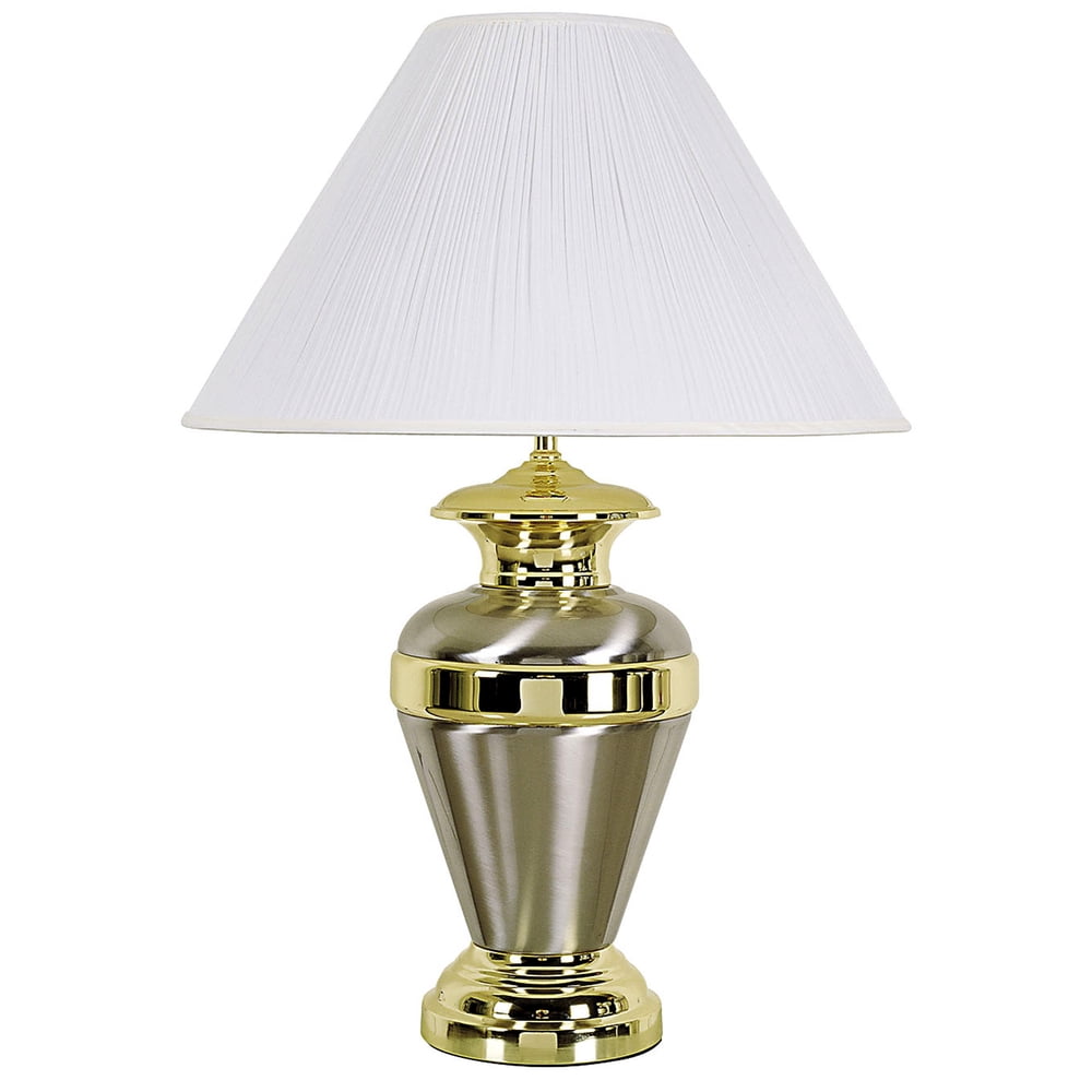 ORE International Metal Table Lamp, Satin Nickel