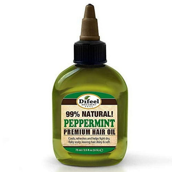 Difeel Premium Natural Hair Care Oil, Peppermint, 2.5 oz