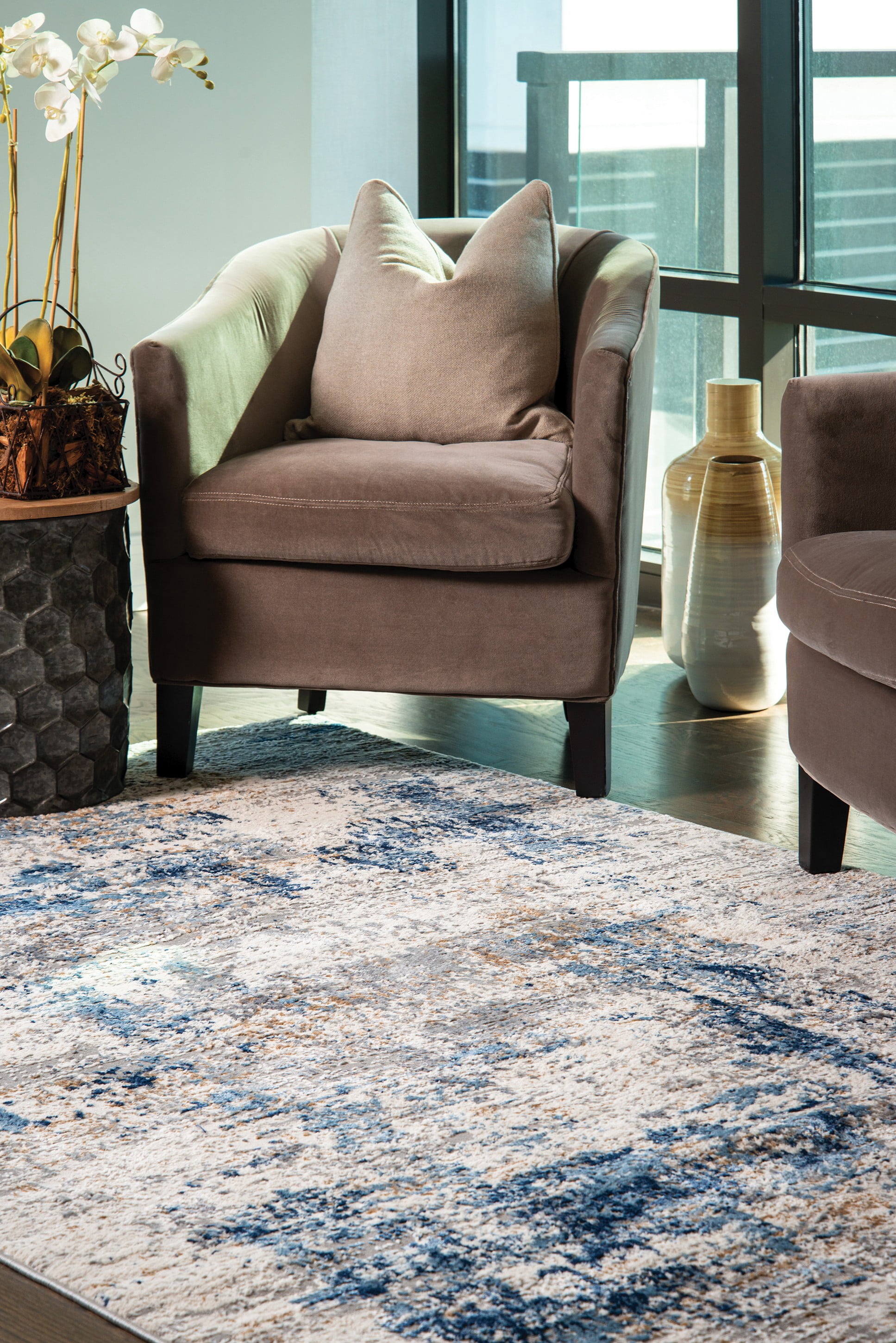United Weavers Hyperion Calypso Transitional Abstract Accent Rug, Blue, 1'11" x 3'
