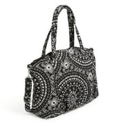 Vera Bradley Womens Cotton Pleated Multi-Strap Satchel Black Bandana Medallion
