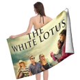 thumbnail image 4 of The White LOtus-theme Gifts Quick-dry Beach Towel for Women Girl Birthday Inspired Fan Bath Outdoor Music Lover30.7 x 63 in（78 X 160 CM）, 4 of 6