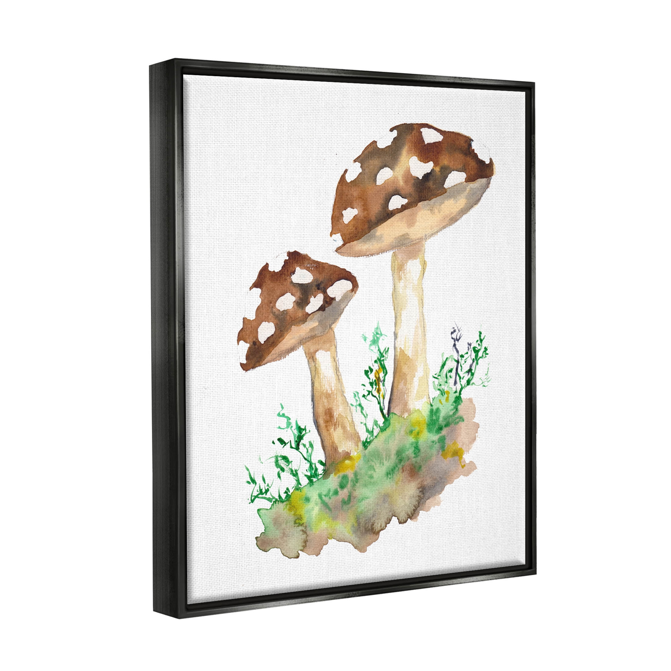 Spotted Mushroom Forest Plant Botanical & Floral Graphic Art Jet Black Framed Art Print Wall Art