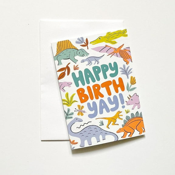 Happy Birthday Dinosaur Card – Fun and Colorful Dinosaurs Design – Envelope Included, Blank Inside – Perfect for Kids and Dinosaur Lovers on Their Special Day